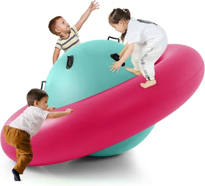 Productafbeelding van Opblaasbare koepelwip voor kinderen - 223 cm grote kinderwip om te rollen - Kantelen - Klimmen en springen