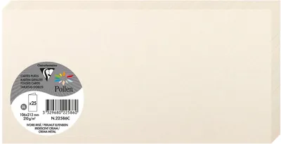 Produktbild von Doppelkarte Pollen DINlang 210g VE=10x25 Stück perlmutt-elfenbein