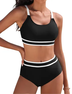 Produktbild von Solidchoice – Damen-Bikini-Set, zweiteilig, mit Bügel und verstellbaren Trägern