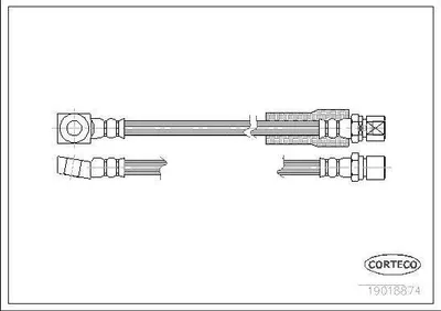 Produktbild von CORTECO 19018874 Bremsschlauch Vorne für OPEL Astra F CC (T92) Calibra A (C89) Kadett E CC (T85) Astra F Caravan (T92) Vectra A Limousine (J89)