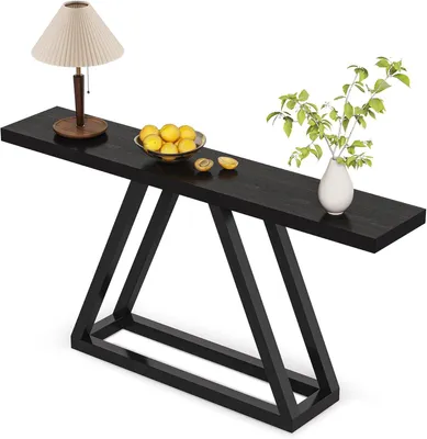 Produktbild von Tribesigns Konsolentisch, 160 x 30 x 80cm, Beistelltisch, Flurtisch, Sofatisch, Konsolentisch im Eingangsbereich für Eingang, Flur, Wohnzimmer,Schwarz
