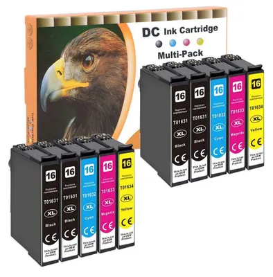 Immagine prodotto di Cartucce compatibili D&C 10x per stampanti Epson 16, 16XL, Workforce WF-2760DWF, WF-2760, WF-2630, WF-2540, WF-2660, WF-2750, WF-2650, WF-2510, WF-2530, WF-2010, WF-2660DWF, WF-2700, WF-2010W, WF-2500WF, WF-2520NF, 2520