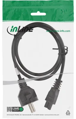 Obrázok produktu pre InLine 16656N, 1 m, CEE7/7, C5 zviazané