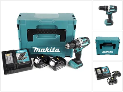 Produktbild von Makita DHP 484 RMJ 18V Brushless Li-Ion Akku Schlagbohrschrauber im Makpac inkl. 2x BL 1840 B 4,0 Ah Akku und DC18RC Ladegerät