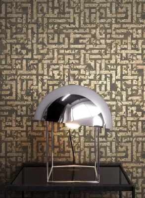 Produktbild von NEWROOM Tapete Braun Vliestapete Leicht Glänzend - Geometrisch Grafisch Gold  Labyrinth Muster  Glamour