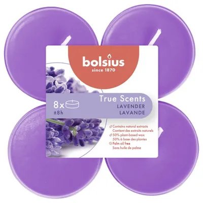Immagine prodotto di Bolsius True Scents Maxilichten Lavanda 8 Pezzi