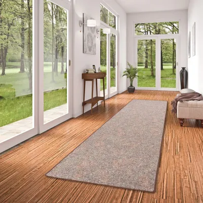 Produktbild von Schlingen Läufer Teppich Memory Braun Meliert, Größe:80x320 cm