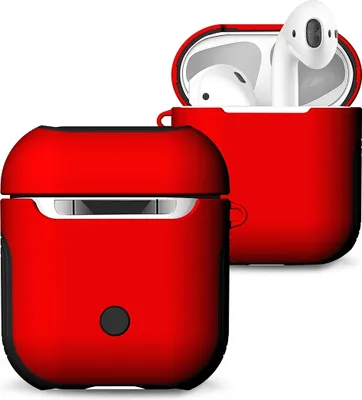 Produktbild von Mobigear Frosted Apple AirPods 1 Hardcase Hülle - Rot