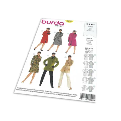 Obrázek produktu pro Střih Burda 8292 - Dámský kabát