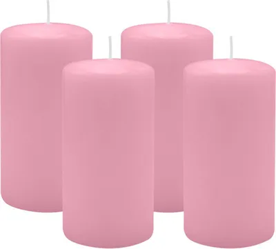 Produktbild von 4er Set Adventskranzkerzen Rosa Ø 60 x 100 mm