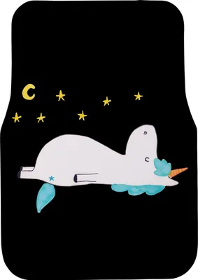 Produktbild von Mr. & Mrs. Panda Fußmatte Auto Einhorn Sternenhimmel - Schwarz - Geschenk, Fürs, Unicorn, Automatte, Verrückt, Sterne, Einhörner, Teppich, Schutzmatte