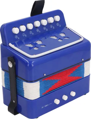 Zdjęcie produktu dla Button Accordion for Beginners 7 Keys Control 2 Bass Kids Educational Musical Instrument Stage Performance Practice Blue