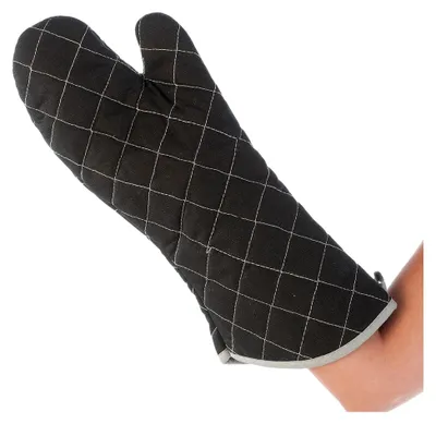 Produktbild von Schwarzer Backhandschuh 32 cm Pyrostar mit Baumwollfutter hitzebeständig bis 250 °C abwischbar