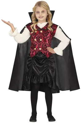 Imagen del producto de Blusa "Vampiro" para Halloween, accesorios clásicos, chaleco oscuro, estilo de cuento de hadas, ideal para disfraces de bruja, fiestas y celebraciones. Talla: 140/146. Color: Negro