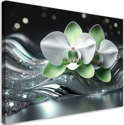 Produktbild von Leinwandbild Silberne Rosenblüte 60x40 Feeby Silber bild für die wand bereit zum aufhängen