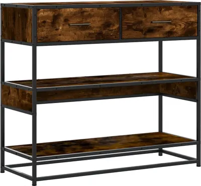 Immagine prodotto di vidaXL Tavolo consolle rovere fumé 90x35x80 cm materiale a base di legno