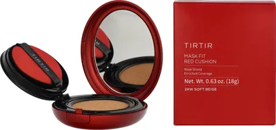 Zdjęcie produktu dla TIRTIR Mask Fit Red Cushion, Kompaktowa obudowa, Skóra wrażliwa, Skóra trądzikowa, Skóra uniwersalna, Nawilżający, Odżywiający, Wygładzający, Przeciw niedoskonałościom, Nawilżający, Ciepły, Beżowy, 24W
