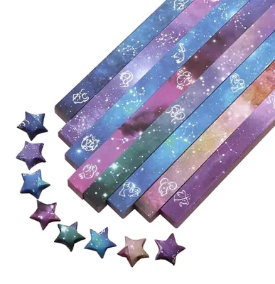 Origami-Stern-Papierstreifen, 540 Blatt, bunt, zum Basteln
