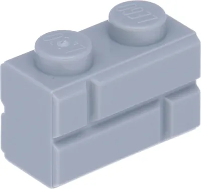 A single light gray LEGO brick with two studs on top.
