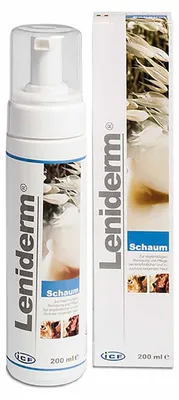 Produktbild von ICF Leniderm Schaum 200 ml | für Hunde & Katzen | Shampooersatz | Hautreinigung