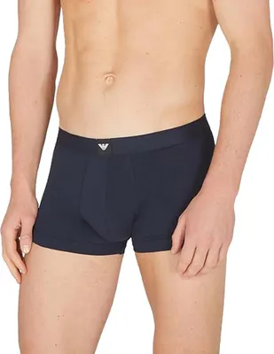 Image de EMPORIO ARMANI Herren Boxershort Trunks Essential Logolabel 3er Pack Stretch Coton S 3Boxer/Marine