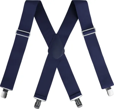 Zdjęcie produktu dla Szelki męskie - X-design - Bardzo szerokie 5cm - Elastyczne regulowane paski do spodni z 4 bardzo mocnymi metalowymi klipsami - Vintage - Oldschool