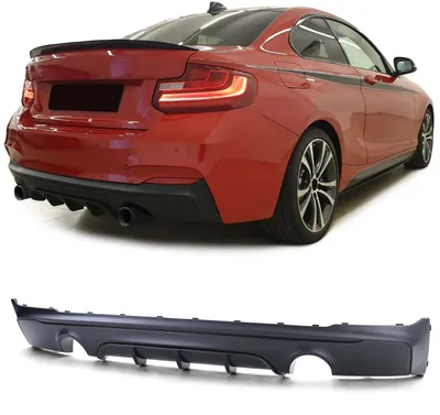 Immagine prodotto di Diffusore posteriore nero opaco per BMW Serie 2 F22 F23 dal 2013 al 2021, compatibile con il pacchetto M