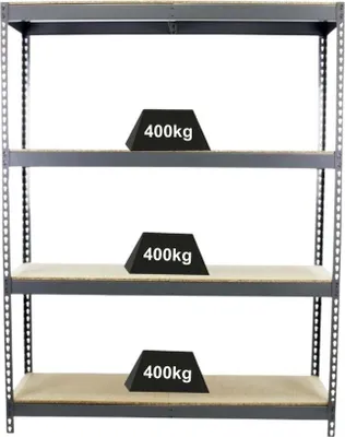 Produktbild von PROREGAL Schwerlastregal BIG WOOD YETI FOUR | HxBxT 200x150x60cm | Fachlast 400kg | Grau