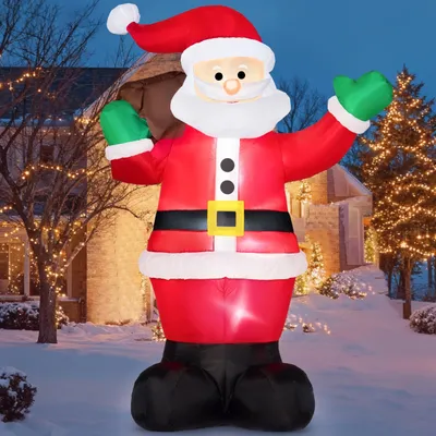 Image de Père Noël gonflable 182 cm avec éclairage LED