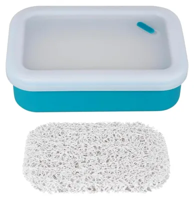 Produktbild von Reise-Seifenetui mit Abtropfschicht, Tragbarer Silikon Seifenbehälter, Bruchsicherer Seifenhalter mit Deckel für Reisen und Outdoor-Aktivitäten