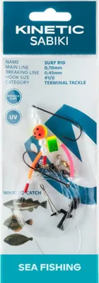 Zdjęcie produktu dla Kinetic Sabiki Surf #1/0 Fire Tiger/Pearl Flatfish Plaice Flounder Leader Rig System