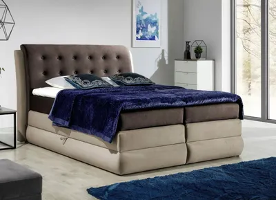 Produktbild von Großes Kontinentalbett Vika 160x200, braun + latte