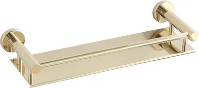 Produktbild von Badregal 40 cm, gold, Edelstahl, mit Schutzreling, für Dusche