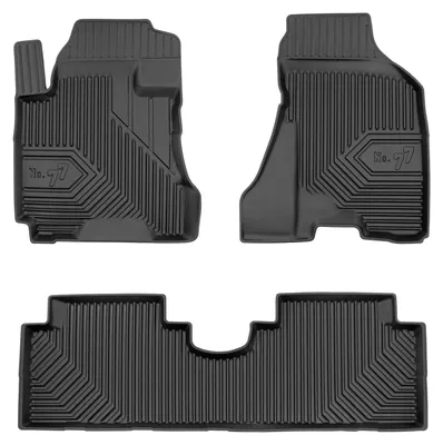 Image de Tapis avant en caoutchouc + tunnel pour Hyundai Tucson I 2004-2009 (SUV) – 3 pièces, noirs, sur mesure