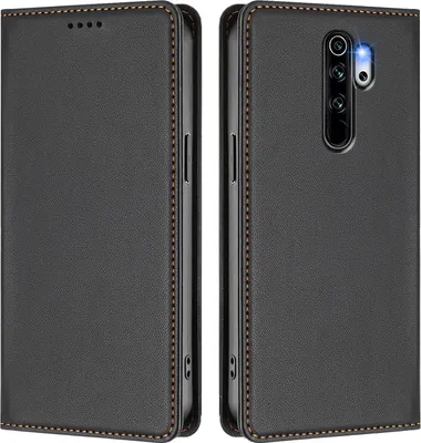 Image de Housse de téléphone portable pour Xiaomi Redmi Note 8 Pro, étui à rabat en cuirPolyuréthaneantichoc Housse magnétique avec support Noir