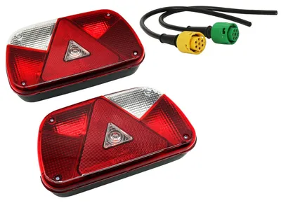 Image de Feux arrière pour remorque, 12V, 2 pièces avec câble de 30 cm