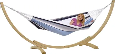 Produktbild von Amazonas Hängematte und Gestell Apollo Set marine 210 x 140 cm; bunt, AZ-6010120