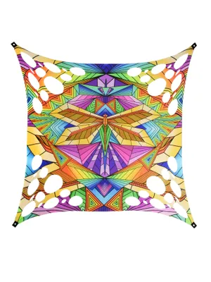 Produktbild von PSYWORK Schwarzlicht Segel Elasthan "Neon Polygon Dragonfly", 2,25x2,25m