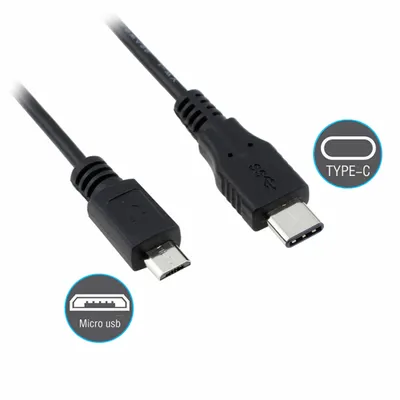 Produktbild von R19 USB-C auf Micro-USB 2.0 Daten- & Ladekabel – USB 3.1 Typ-C Stecker, Schnellladen & Datenübertragung, 1 m