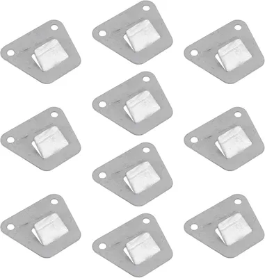 Produktbild von 10 Stück Aufhängeplatten aus Edelstahl mit dreieckigen Wandhaken für Dunstabzugshauben