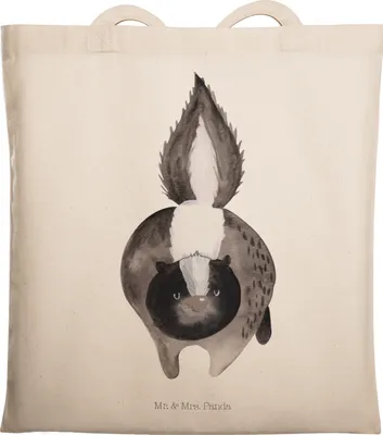 Produktbild von Mr. & Mrs. Panda Jutetasche Stinktier Angriff - Transparent - Geschenk, Stoffbeutel, Tote Bag, Jutebeutel, Skunk, Shopping Tasche, Raubtier, Schultasche, wütend, Stinker