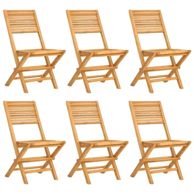 Obrázok produktu pre Skladacie záhradné stoličky 6 ks 47x62x90 tíkový masív