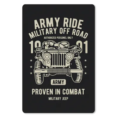 Produktbild von MuchoWow® Mauspad Mousepad Mancave - Armee - Auto - Schwarz - Vintage 18x27 cm - Mousepads - Maus Mat - Pad - Mausunterlage