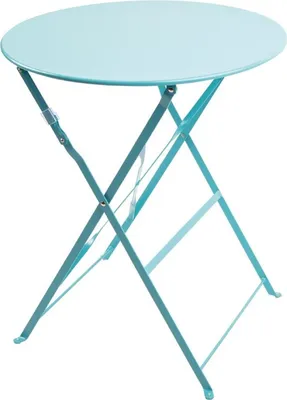 Produktbild von Bolero runder klappbarer Terrassentisch Stahl azurblau 60cm