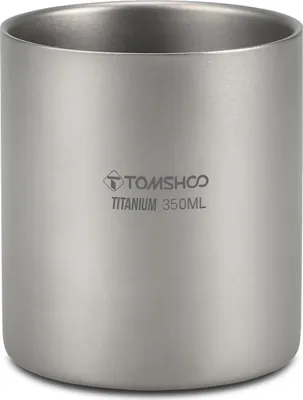 Zdjęcie produktu dla TOMSHOO 220/350/450/600 ml – dwuścienny tytanowy kubek na wodę i kawę do domowego biura, na kemping, na świeżym powietrzu, na wędrówki, do plecaka i na piknik