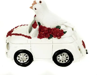 Produktbild von Spardose Tauben sitzen auf Hochzeitsauto