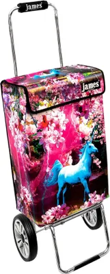 Produktbild von James Einkaufstrolley - CHERRYBLUE - stabiler Einkaufswagen mit individuellem Design - einfarbig: rosa in Ausführung: Chrome19
