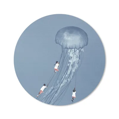 Produktbild von MuchoWow® Mauspad Mousepad Kinder - Quallen - Meerestiere - Vintage 30x30 cm - Mousepads - Maus Mat - Pad - Mausunterlage - Tischunterlage - Schreibtischmatten