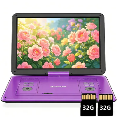 Produktbild von BOIFUN 17.5" Tragbarer DVD-Player Mit 15.6"HD-Schwenkbildschirm Für Das Auto Mit Autoladegerät 6 Stunden Wiederaufladbare Batterie Wiedergabe mit 64GB