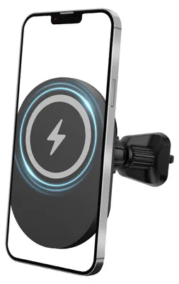 Produktbild von Forever MS magnetische Kfz-Halterung mit kabellosem Laden für Lüftungsgitter – Schwarz